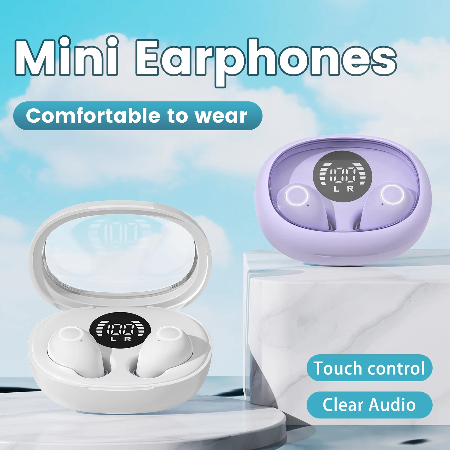 Invisible Sleep Wireless Bluetooth Earphone Headset with Mic,Smallest Tiny Earbuds Hidden Headphones Small Ears Sleep Buds - Image 4