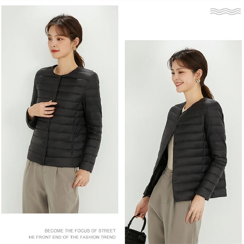 Top Grade 90% White Duck Down Women Ultra Lightweight Packable Line Jackets 2023 New Autumn Winter Keep Warm Puffer Coats - Image 5