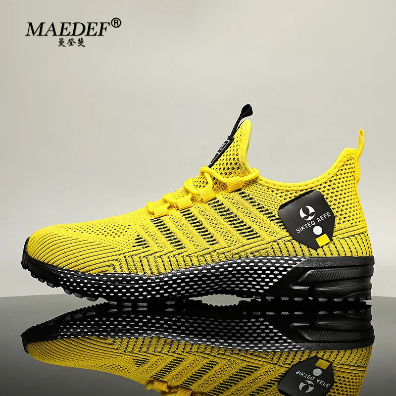 Summer Shoes Men Sneakers Casual Mans Tennis Shoes Trainer Yellow Man Sneakers Sports Lightweight Breathable Running Shoes Man - Image 4