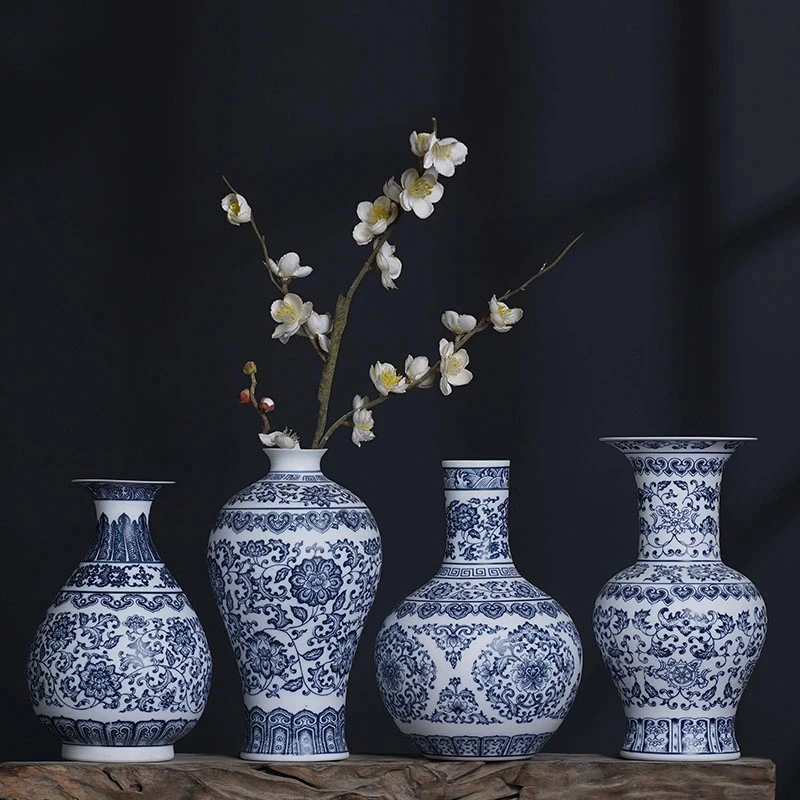 Ceramic Vase Blue And White Thin Bodied Porcelain Home Classical Shelf Bedroom Living Room Chinese Table Jingdezhen Ornaments - Image 3