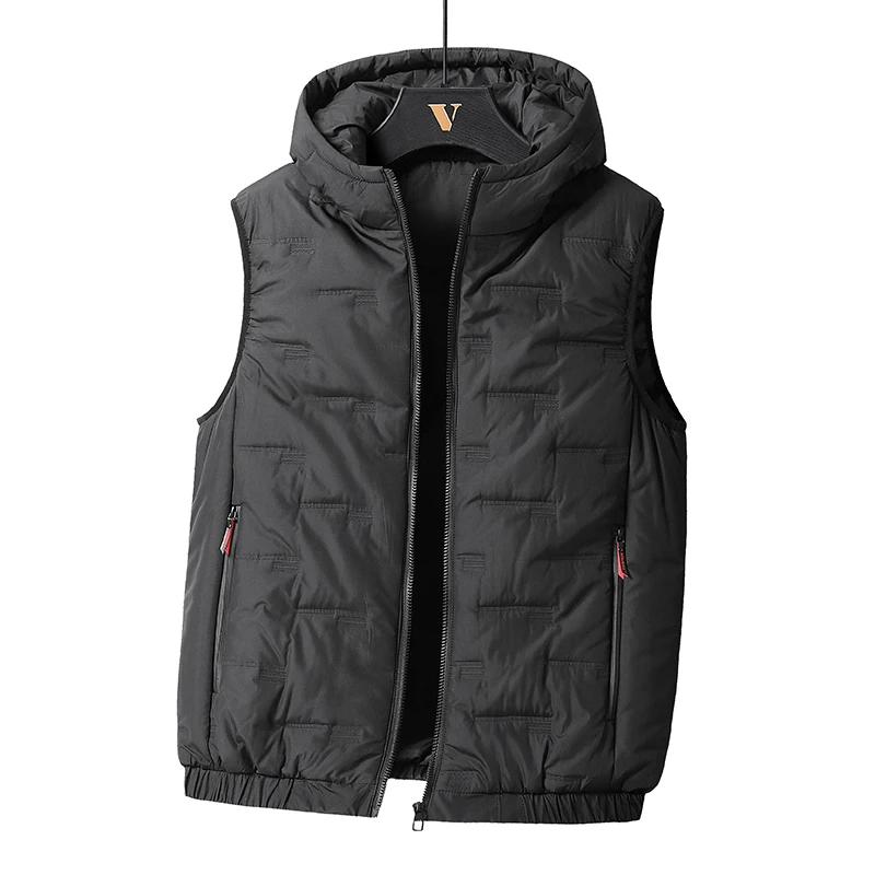 Spring Autumn Men Windproof Sleeveless Causal Vest Coats Mens Solid Quilted Waistcoat Vest Men's Vest Hooded Male Large Size 8XL - Image 4