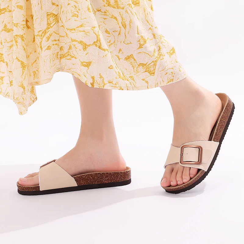 Evshine Cork Footbed Flat Slippers Fashion Flip Flops Women Outdoor Beach Shoes With Arch Support Women's Summer Clogs Sandals - Image 3