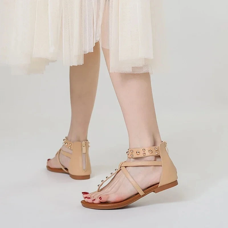 Women Sandals Vintage Fashion Flat Bottomed High Top Casual Toe Sandwich Beach Bohemian Anti-skid Flip-flops Summer Women Shoes - Image 5