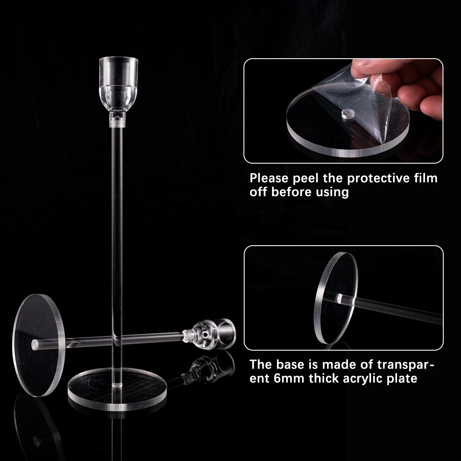 6PCs Acrylic Candle Holders Centerpieces for Table Taper Candle Holder for Wedding Decor Dining Room Halloween Christmas Decor - Image 3