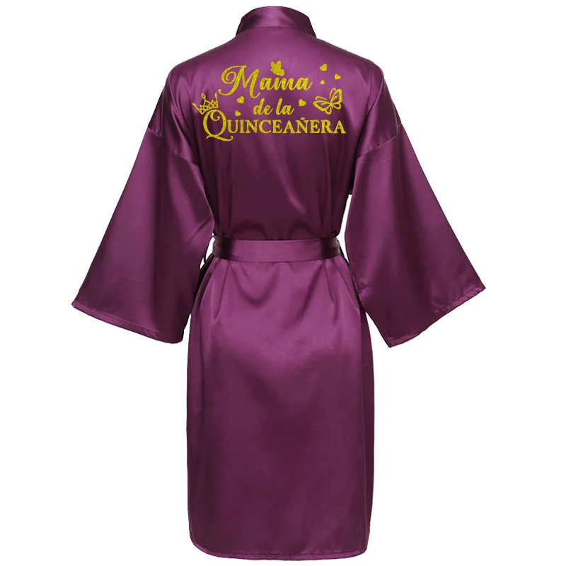 Mis15 Años Robe 15 Years Girl Birthday Party Robes Quinceanera Robe Mis XV Bathrobe Silkly Nightgown - Image 6