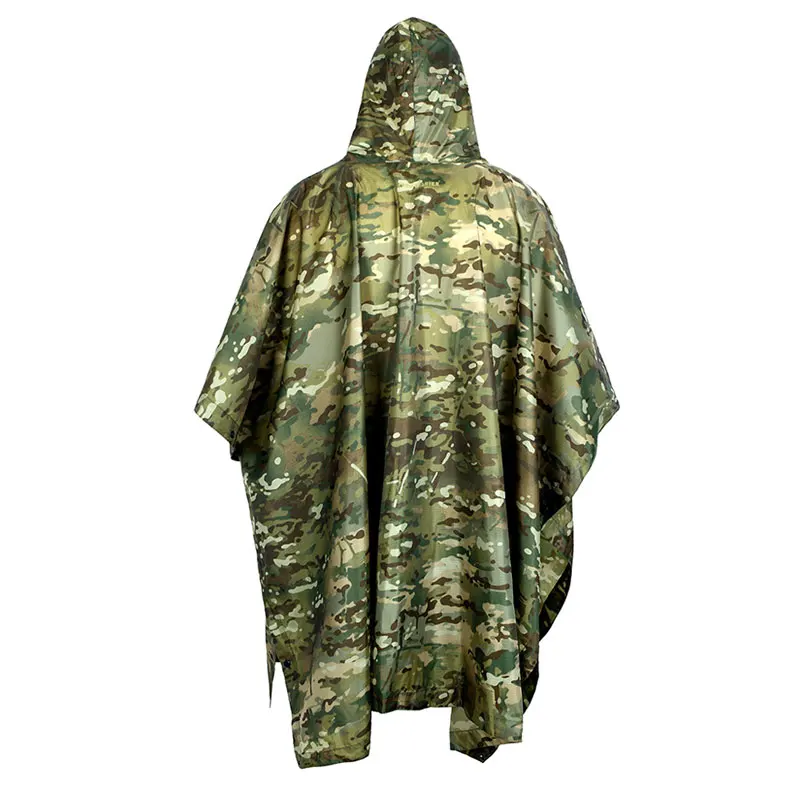 Camouflage Folding Raincoat for Hiking Portable Tactics Poncho Men Waterproof Tourism Packable Rain Jacket Cover Army RainWear - Image 5