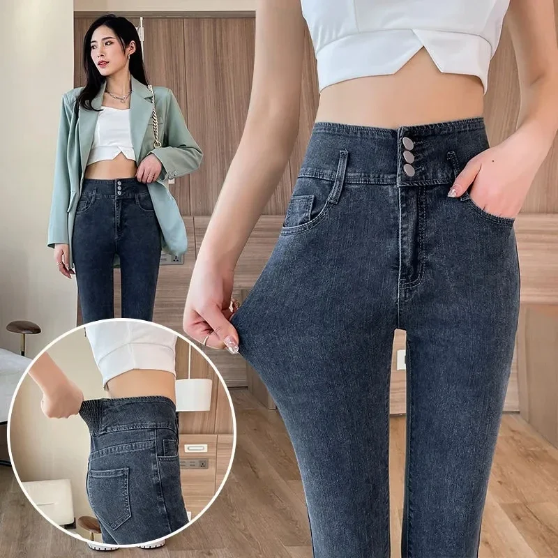 High Waist Women's Ankle-length Pencil Jeans Spring Fall Skinny Vaqueros Korean New Streetwear Denim Pant Stretch Kot Pantalones - Image 3