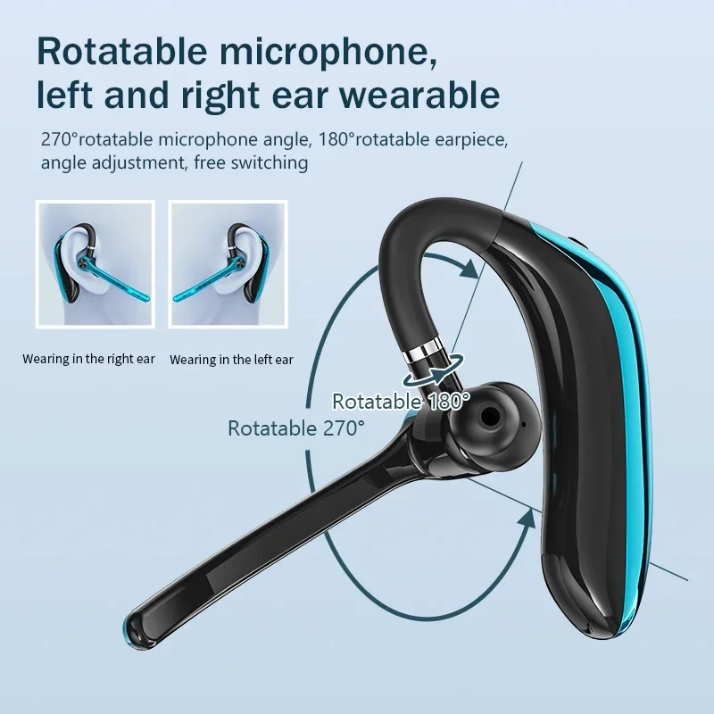 EARDECO Portable Wireless Bluetooth Headset Ear Hook Noise Reduction Single Ear Sports Running Business Wireless Game Headset - Image 5