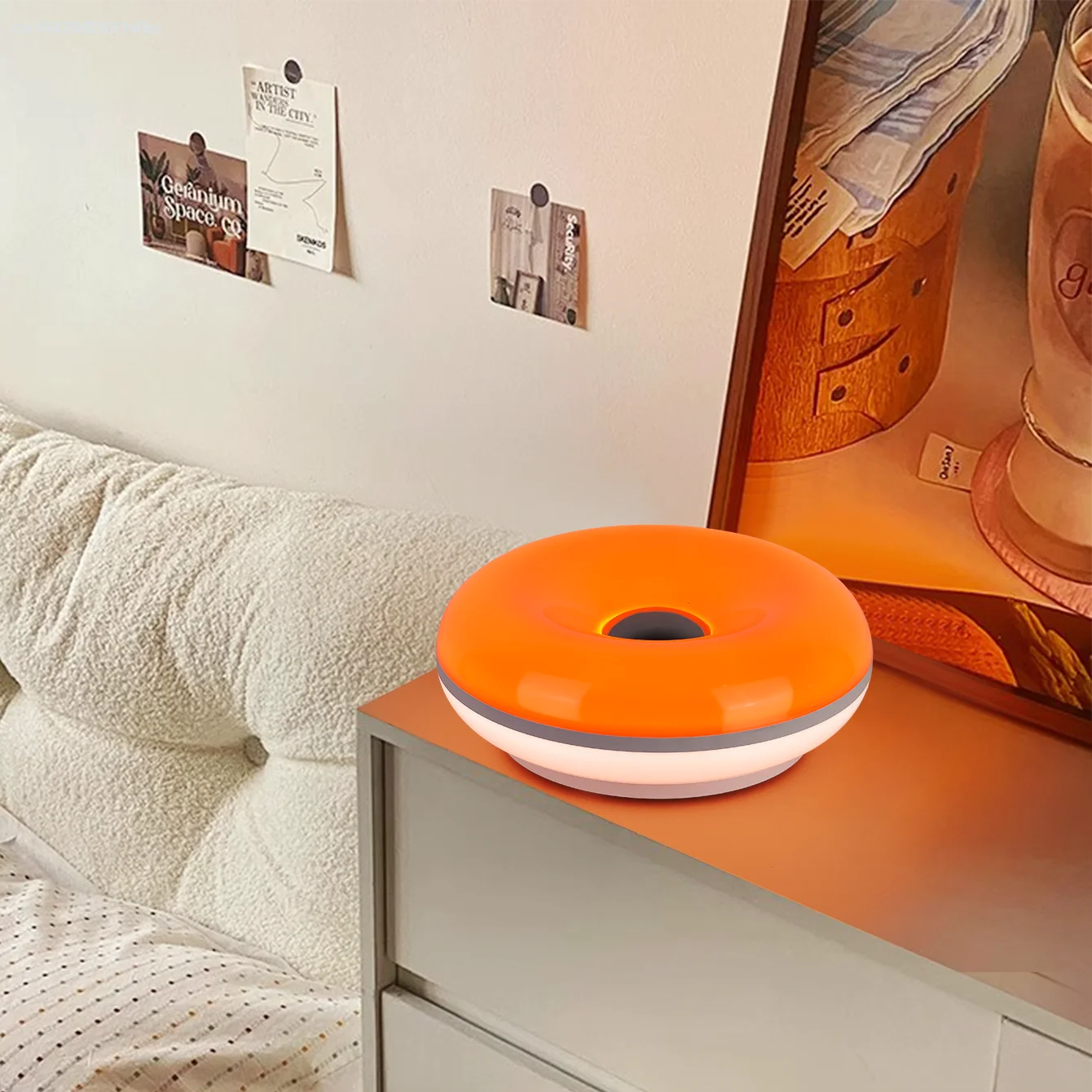 Bauhaus table lamp USB plug bedroom bedside lamp living room dining room decoration donut ambient light - Image 5