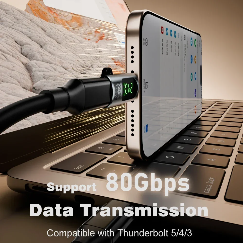 80Gbps Type C OTG Adapter USB4 V2.0 Type C to Type C Converter Cable 8K@60Hz 240W Fast Charge Data Connector for Thunderbolt 5 - Image 2