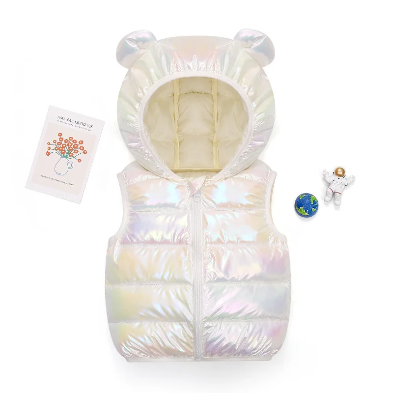 Autumn Winter Children Warm Down Vest Baby Cotton Waistcoat Kids Outerwear Vest Children Clothing Boys Girls Hooded Jackets Coat - Image 4