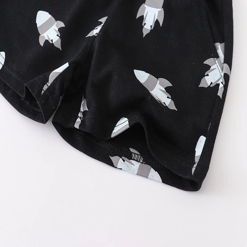 Little maven Korean Summer Boys Casual Shorts Cartoon Kids Beach Pants Rocket Print Knitting Baby Boys Sport Clothing 2-7year - Image 5