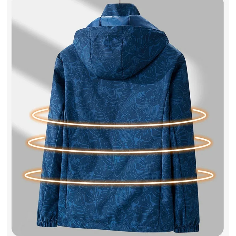 Spring Men Outdoor Jackets Men New Casual Waterproof Hooded Jacket Coats Mens Autumn Fashion Brand Windbreaker Jackets Male 3XL - Image 5