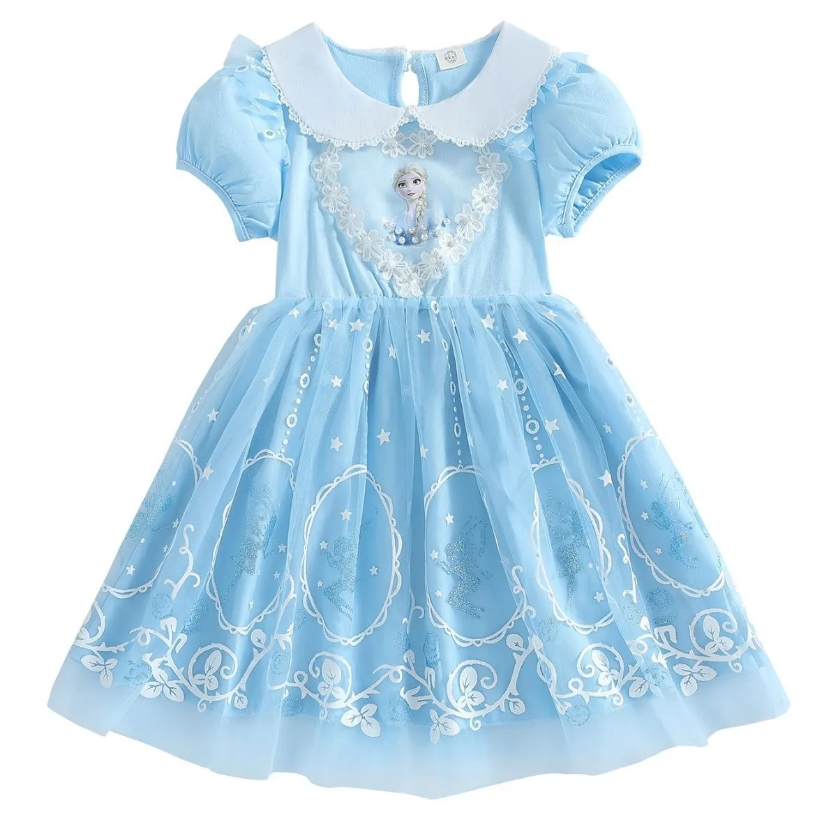 2025 New Girls Dress Short sleeve Disney Kids Clothes Summer Frozen Elsa Princess Dresses Party Dress for Children Fashion 3-10Y - Image 5