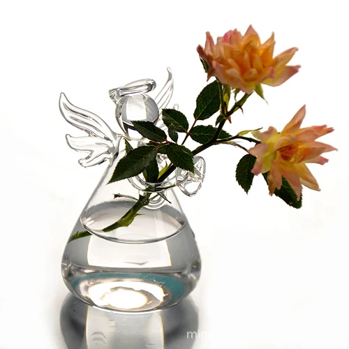 Angel Glass Vase Small Flower Bottle for Home Decoration Hydroponic Plant Pot Container Garden Ornament Angel Vase for Weddings - Image 3