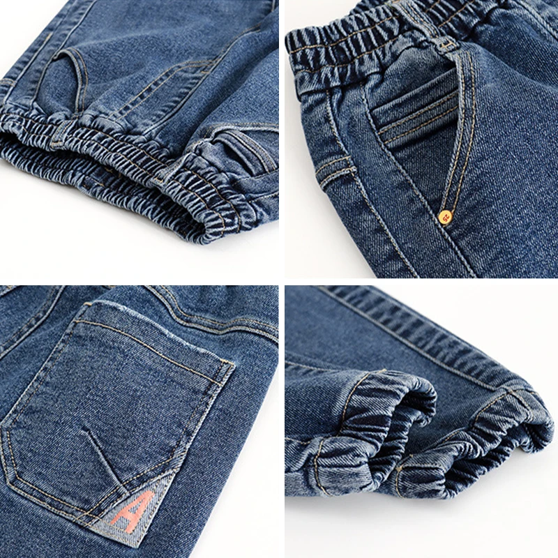 Fashion Boys Letter Jeans Pants Spring Autumn Kids Denim Trousers Casual Clothes For Teenager Boy Loose Sport Pants for 5-12Year - Image 5