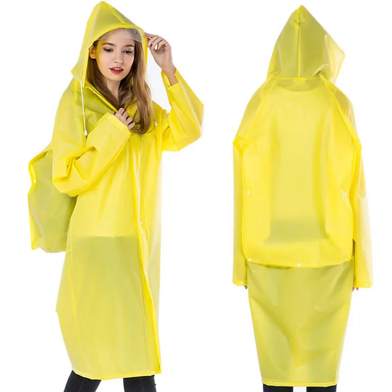 New Reusable Transparent EVA Long Raincoat Men Women Waterproof Rainwear Outdoor Jacket Unisex Cycling Hiking Rain Gear Coat - Image 2