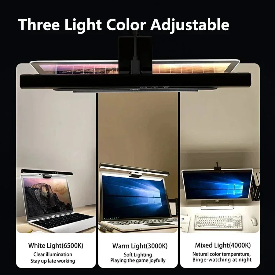 33cm 50cm Bar LED Desk Lamp USB PC Computer Monitor Screen Light Dimmable 3 Colors Hanging Table Lamp for Reading Study Work - Image 3