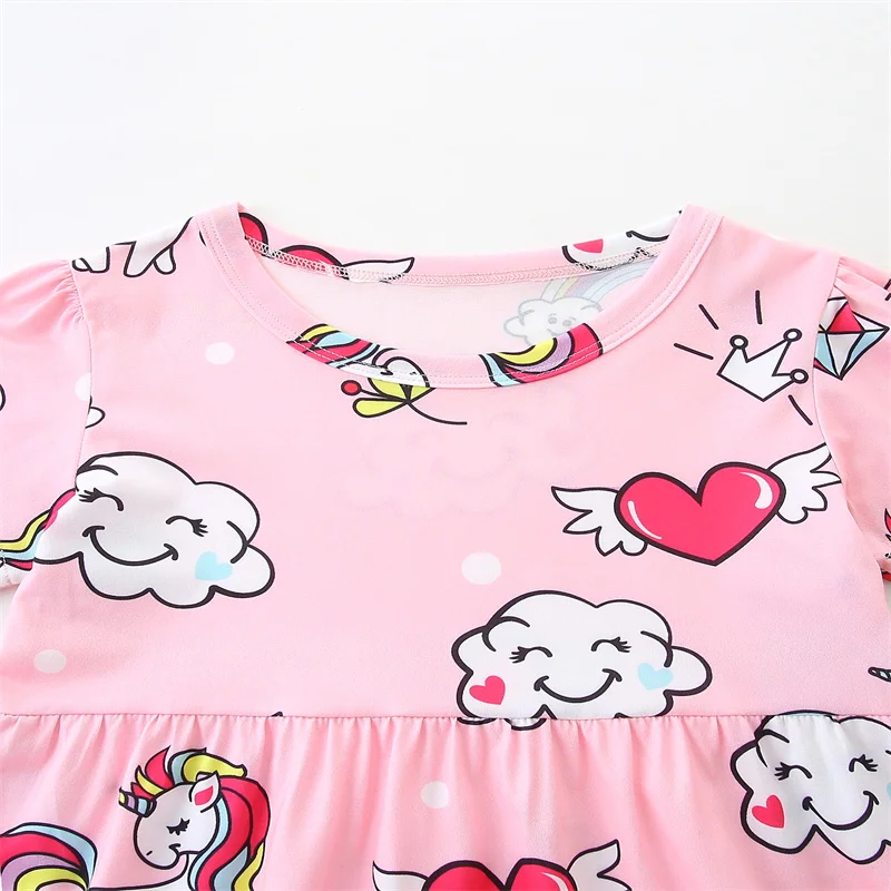 Jumping Meters 3-8T Polyester Summer Princess Girls Dresses All Print Party Birthday Frocks Children's Costume Baby Dresses - Image 3