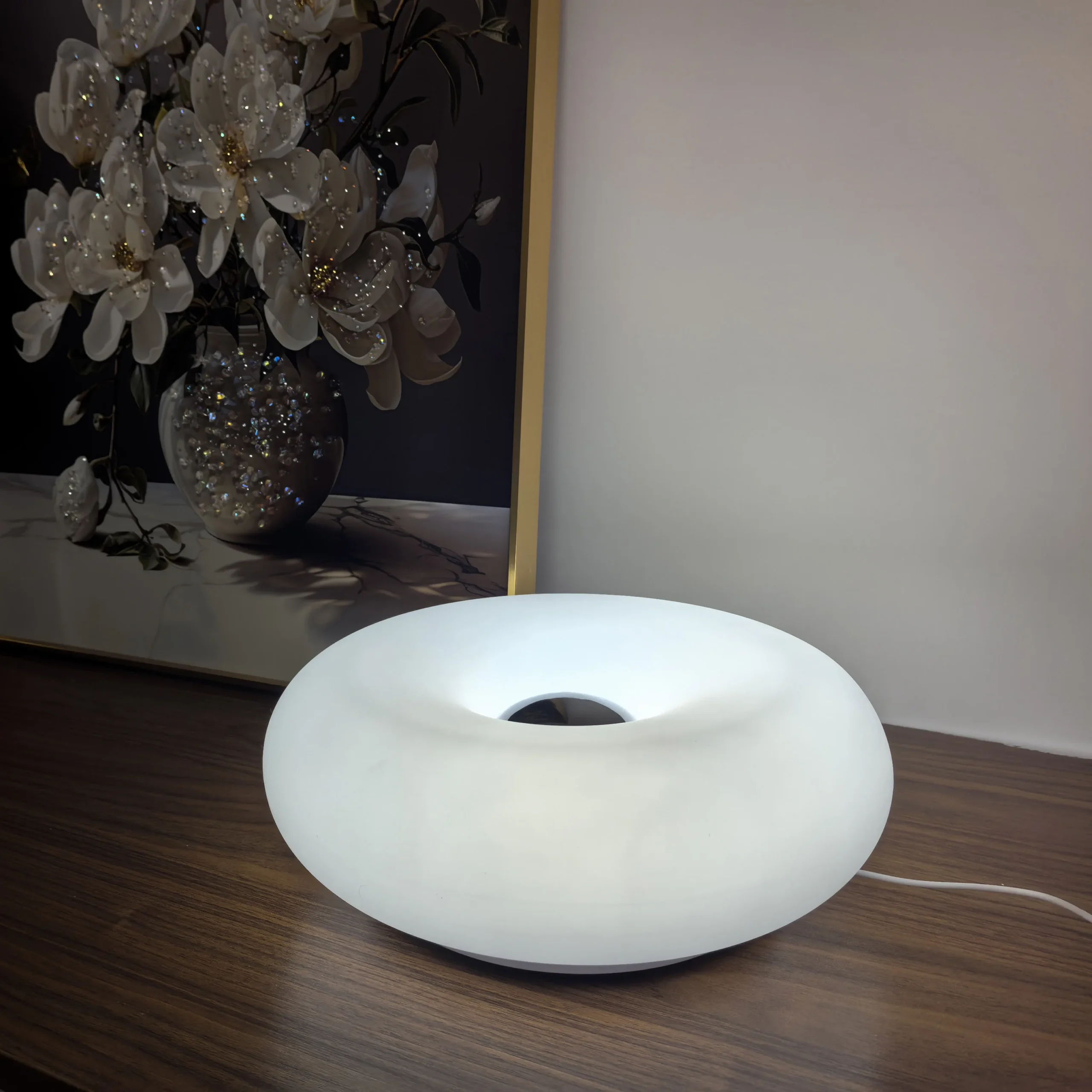 Bauhaus table lamp USB plug bedroom bedside lamp living room dining room decoration donut ambient light - Image 2