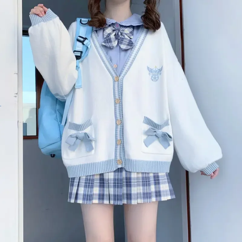 2025 Autumn Winter Women Sweater Loose Japanese Style Sweet Knitted Cardigan Embroidery Oversize Harajuku Female Cardigans Cute - Image 3