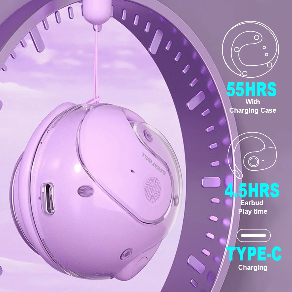 GreatWall AI Real-Time Translation Wireless Bluetooth Earphones Supporting Over 100 Voice Languages Translation Headphones - Image 3