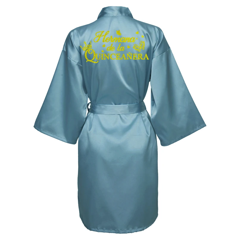 Mis15 Años Robe 15 Years Girl Birthday Party Robes Quinceanera Robe Mis XV Bathrobe Silkly Nightgown - Image 3
