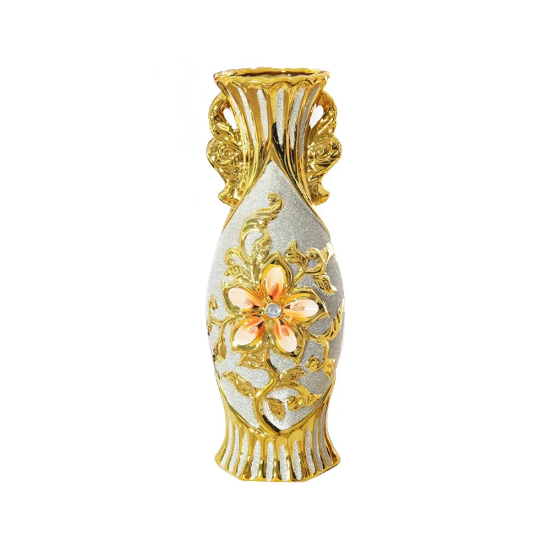 Europe Gold-Plated Ceramic Large Vase Home Decor Creative Design Porcelain Decorative Flower Vase For Wedding Decoration - Image 5