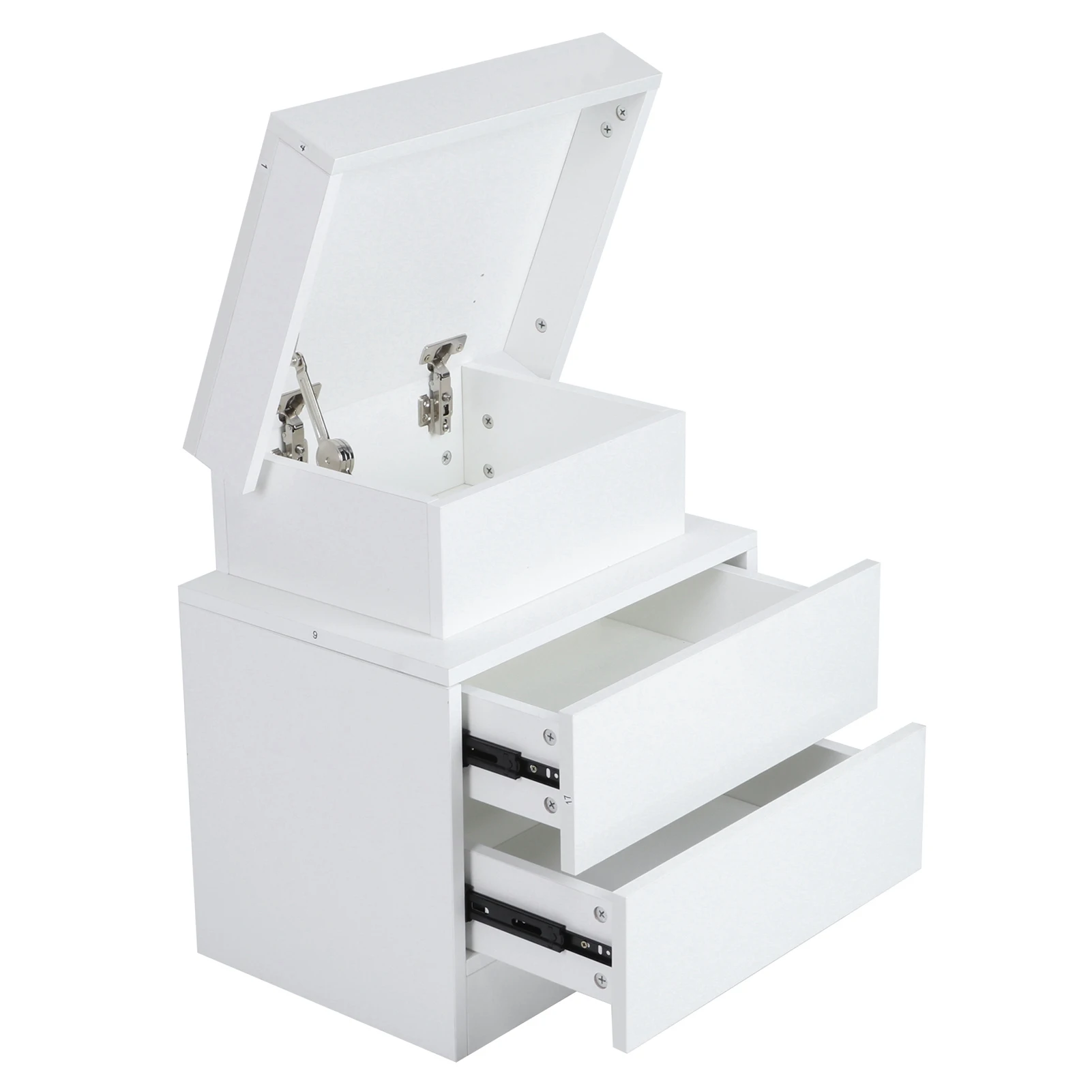Bedside Table Large Capacity RGB Light Storage Nightstand Cabinet with 2 Drawers for Bedroom LED Storage Nightstand - Image 5