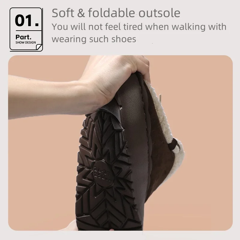 Women Thick Sole Winter Cotton Shoes Ladies Casual Warm Anti-slip Snow Boots Female Outdoor Fashion Flat Footwear - Image 5