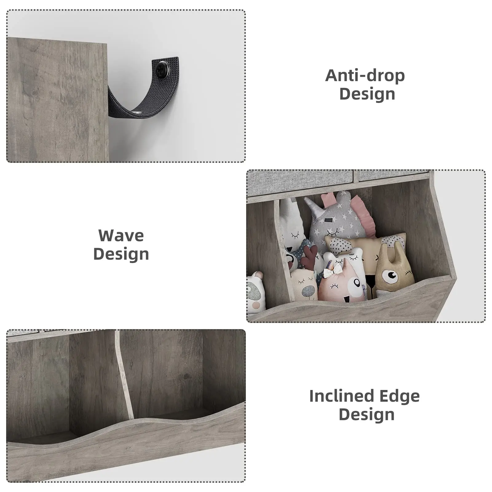 Kids Bookshelf and Bookcase Toy Storage Multi Shelf with Cubby Organizer Cabinet and Drawers for Boys Girls for Children's Room - Image 3