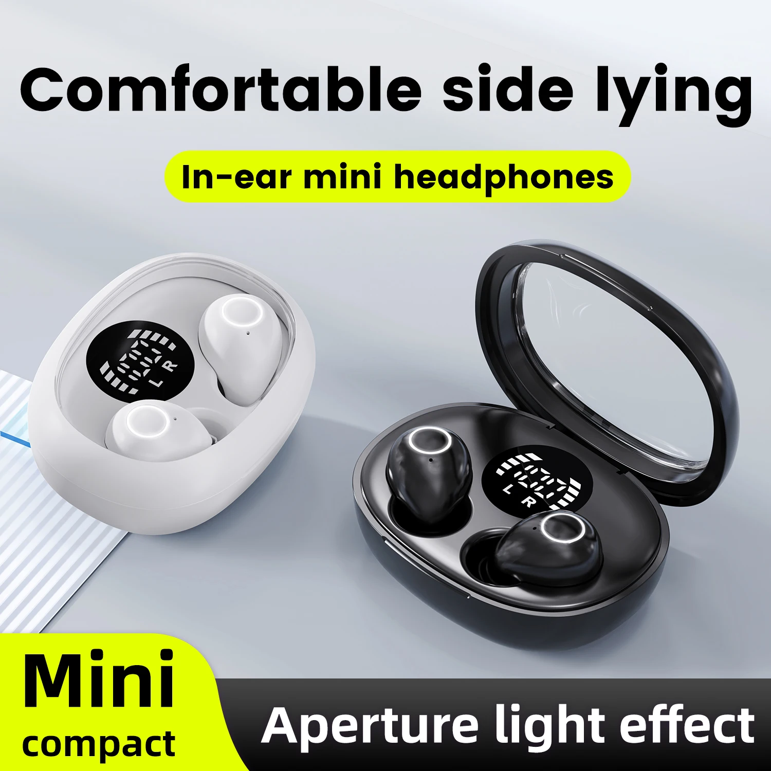 Invisible Sleep Wireless Bluetooth Earphone Headset with Mic,Smallest Tiny Earbuds Hidden Headphones Small Ears Sleep Buds - Image 5