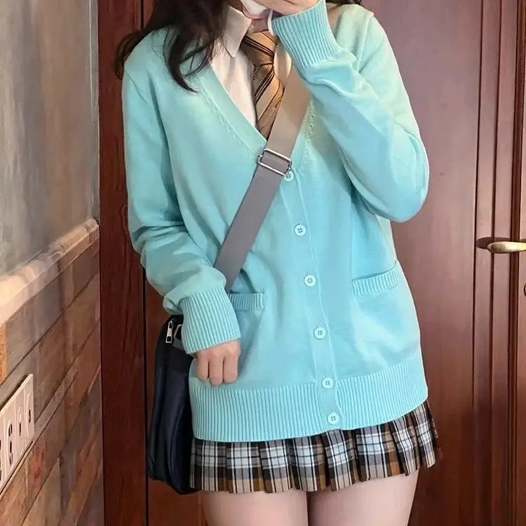 Autumn Pink JK Sweater Cardigan Coat Women's College Style Uniform Cardigan Student Cute Knitted Sweater - Image 2