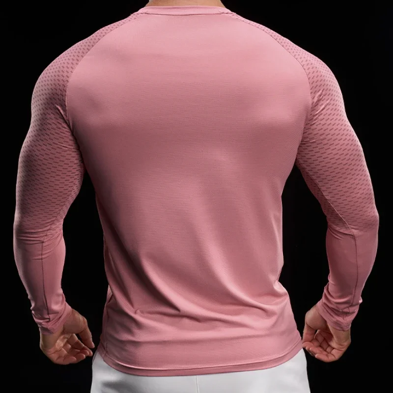 Men Athletic Running Shirt Elastic Training T-shirt Gym Fitness Workout Tight Outdoor Jogging Sweatshirt - Image 2