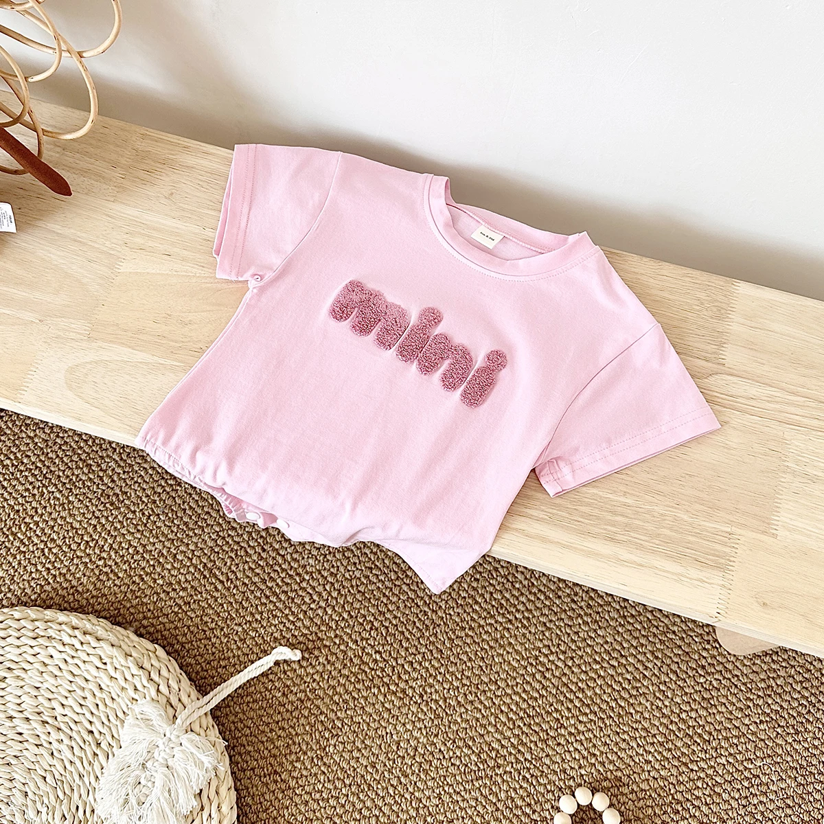 INS Summer Baby Bodysuit Newborn Clothing Boys Girls Cotton Triangle Romper Plush letter Short Sleeve Infant 0-18M - Image 5