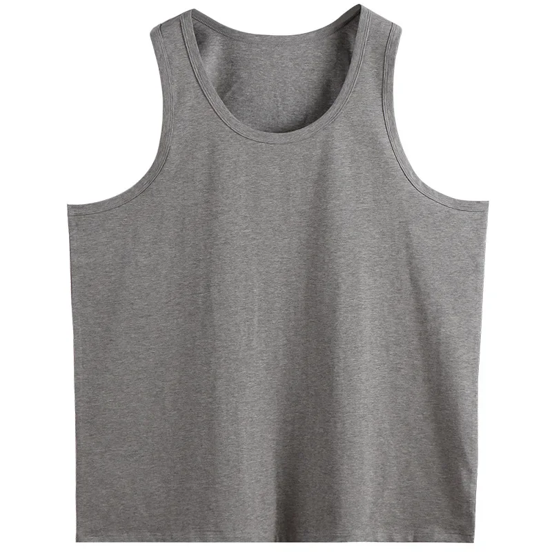 Summer Men Basic Vest Sports 150KG Cotton Plus Size 6XL 7XL 8XL White Black T-shirt Stretched Gray Loose Undershirt Sweat Shirt - Image 2