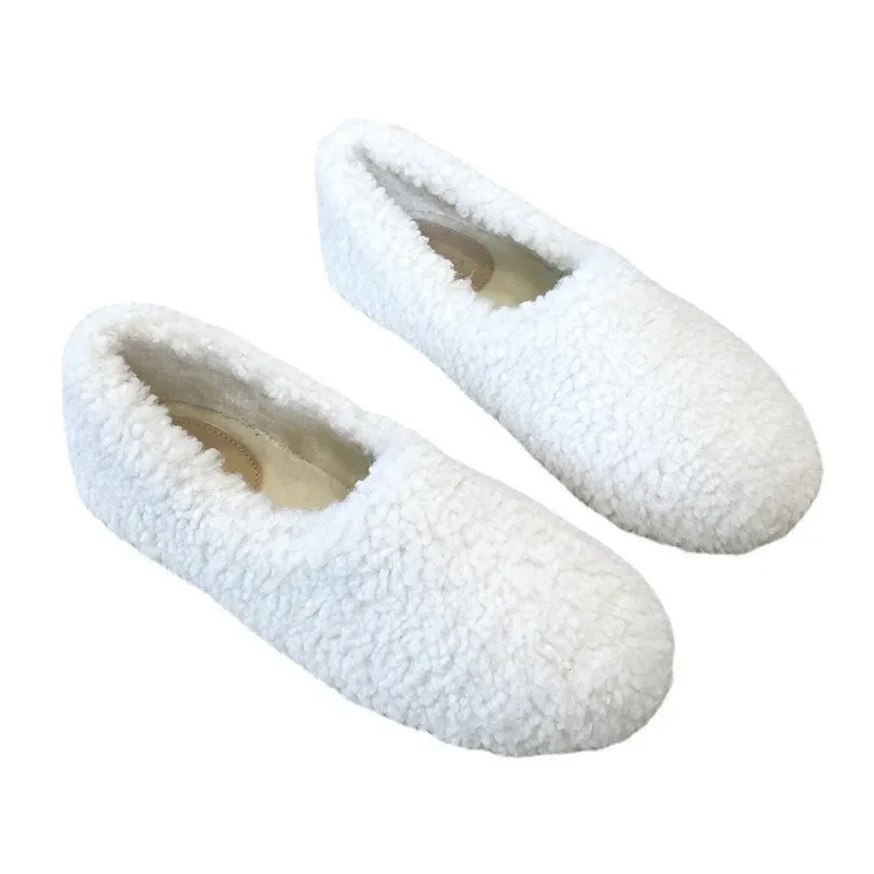 Luxury Lambwool Moccasins Femme Winter Cotton Shoe Women Warm Plush Loafers Comfy Curly Sheep Fur Flats Woman Large Size 40-43 - Image 6