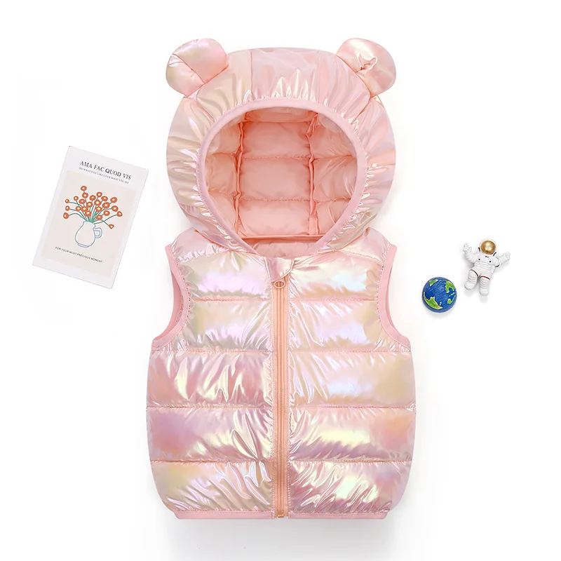 Autumn Winter Children Warm Down Vest Baby Cotton Waistcoat Kids Outerwear Vest Children Clothing Boys Girls Hooded Jackets Coat - Image 5