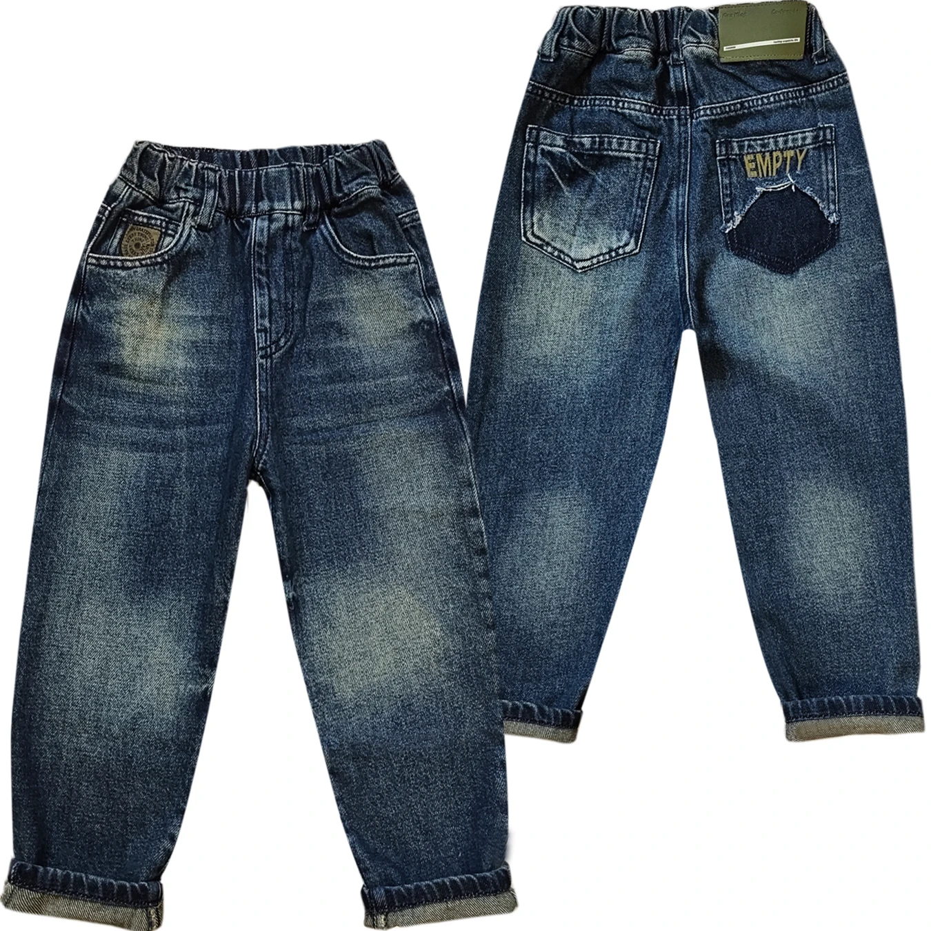 5169 5-14 years loose for strong boys jeans kids denim pants children trousers elastic waist - Image 2