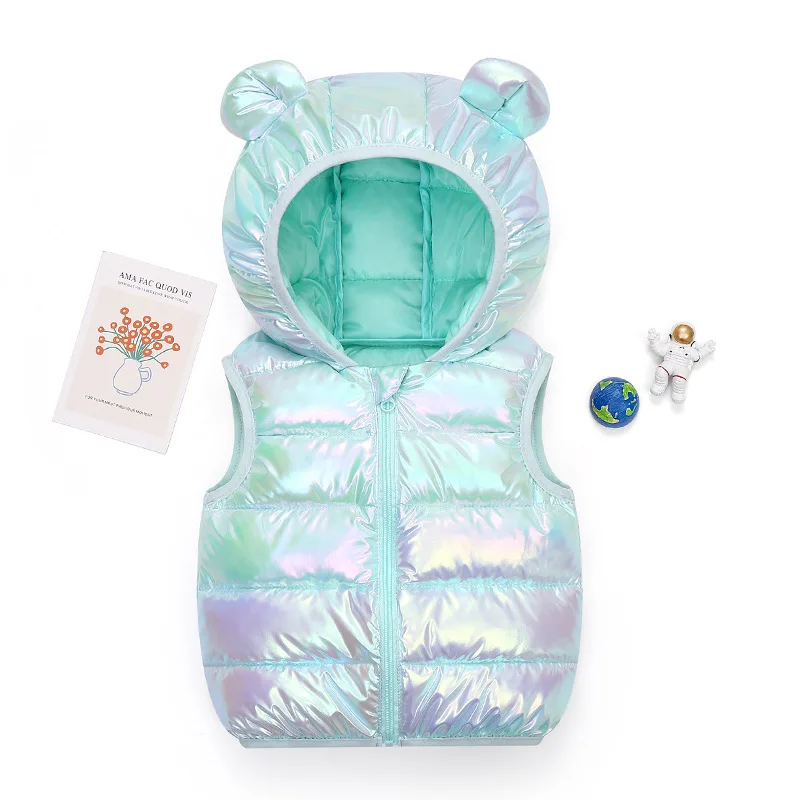 Autumn Winter Children Warm Down Vest Baby Cotton Waistcoat Kids Outerwear Vest Children Clothing Boys Girls Hooded Jackets Coat - Image 3