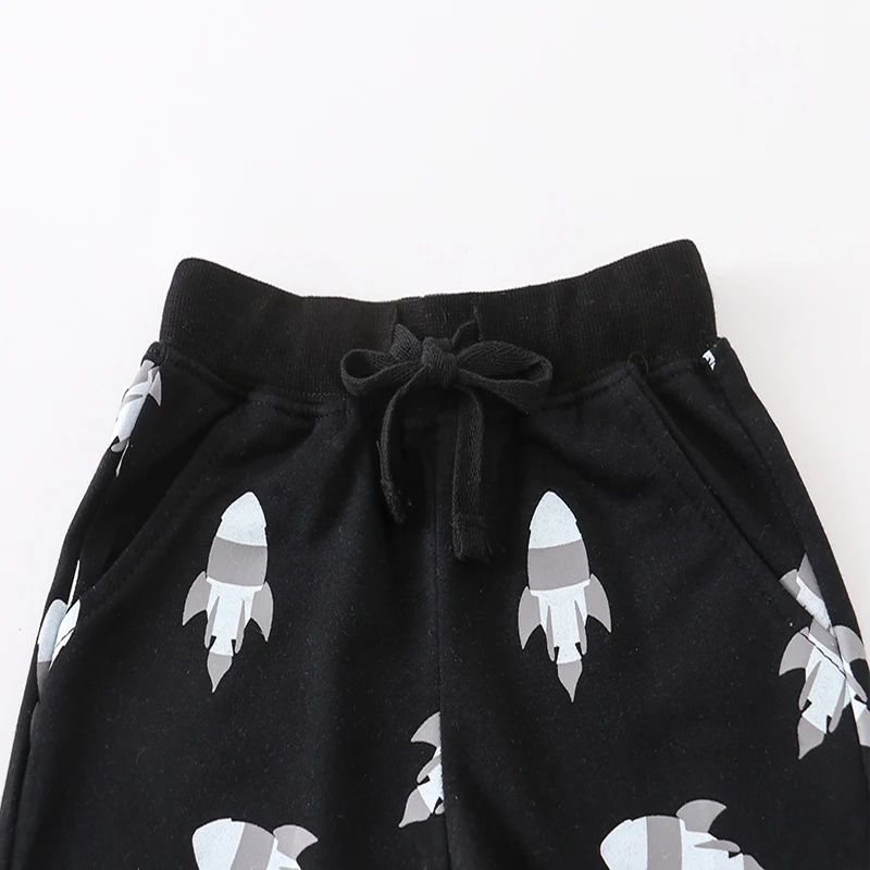Little maven Korean Summer Boys Casual Shorts Cartoon Kids Beach Pants Rocket Print Knitting Baby Boys Sport Clothing 2-7year - Image 3