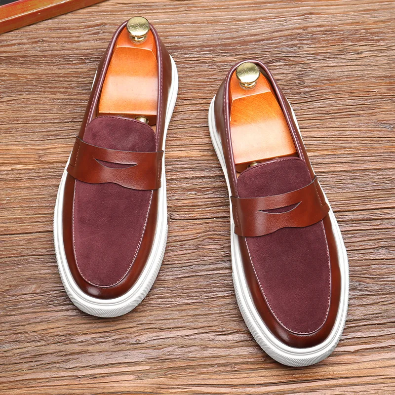 Mocasines Summer Walk Loafers Suede Shoes For MenSneakers Brown Suede Leather Flats Men Brand High Quality Shoes Big Size 38-46 - Image 3