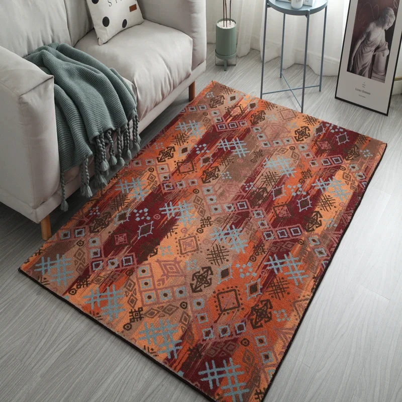 VIKAMA Bohemian Pattern Decorative Carpet Tribal Style Moroccan Luxury Persian Art Multi-style Rug Geometric loop-pile Rug - Image 3