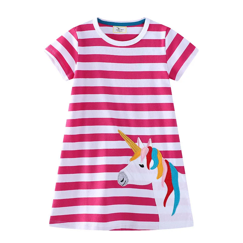 Jumping Meters 2-7T 100% Cotton Animals Summer Party Girls Dresses Embroidery Princess Birthday Wedding Baby Frocks Costume - Image 6