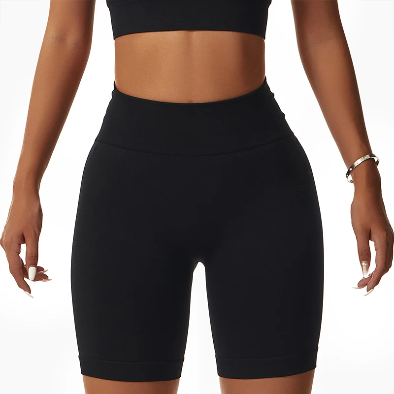Summer Comfortable Seamless High Waist Yoga Shorts Gym Elasticity Hip Lift Pants Running Cycling Sports Shorts Tight Women - Image 3