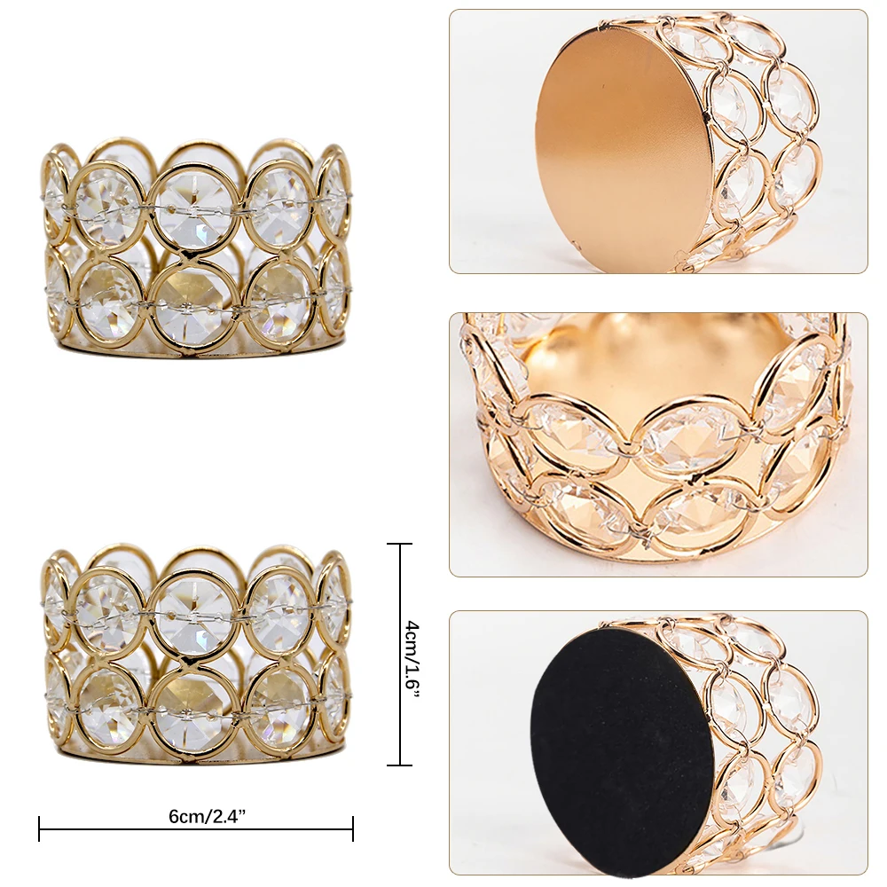24PCS Crystal Gold Votives Candle Holder Elegant Decorative Tealight Candle Holders for Weddings Parties Chirstmas Gifts - Image 4