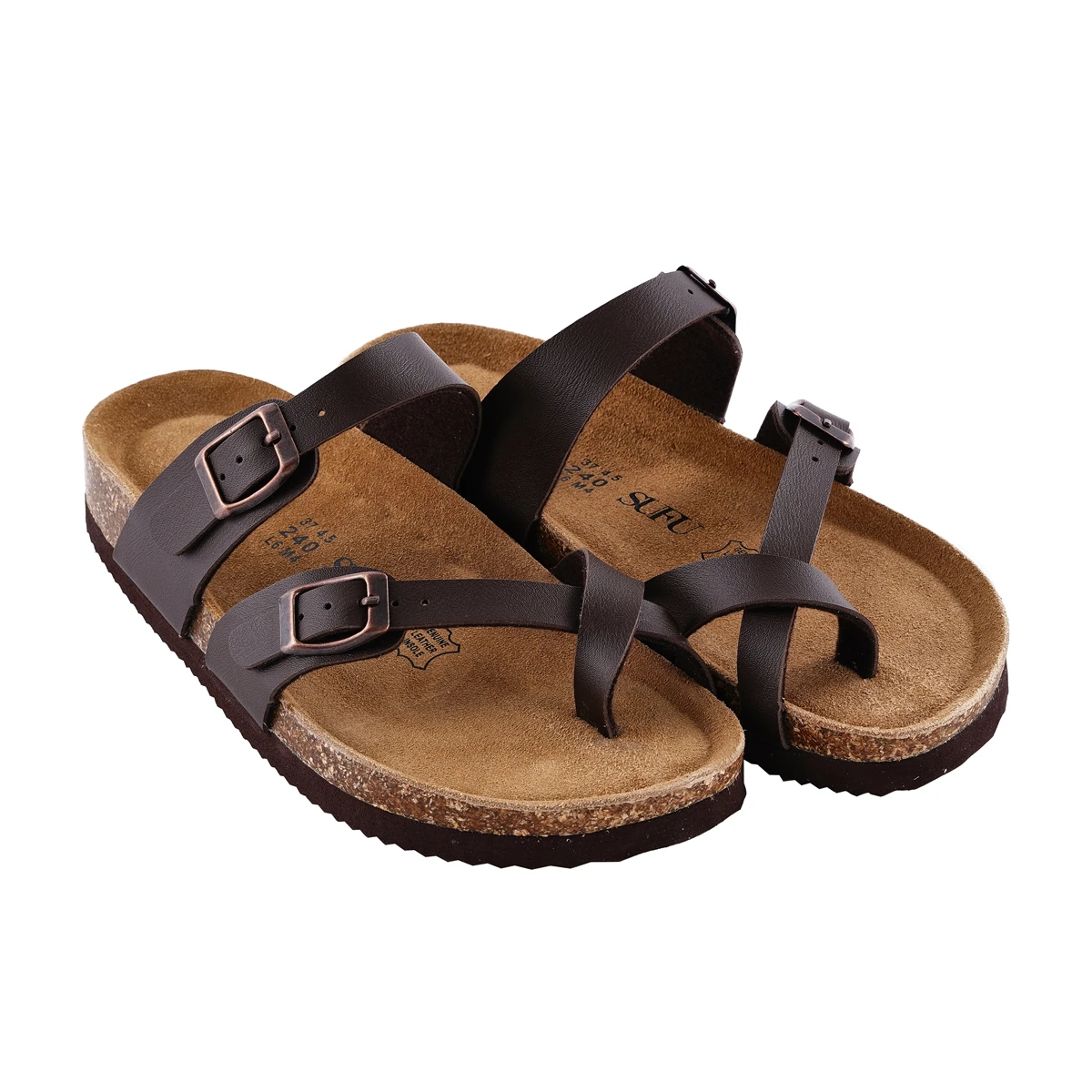 SUFU Autumn new women's cork slippers fashion sandals couple beach shoes outdoors wear solid color - Image 3