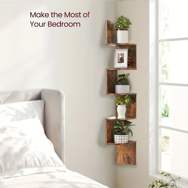 floating shelves for wall, corner shelf,, space-saving, easy installation, suitable for living room,bathroom decor,book shelf - Image 4