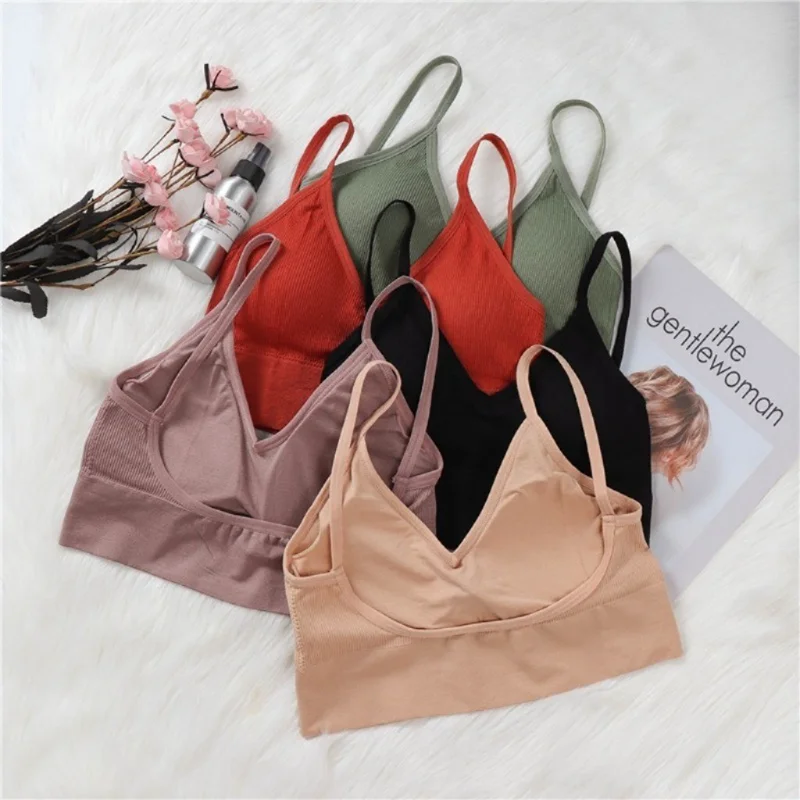 Kit 4 Women Seamless Bra Set, Sexy Beautiful Back Cotton Bra Comfortable Breathable Padded Bra Underwear - Image 4