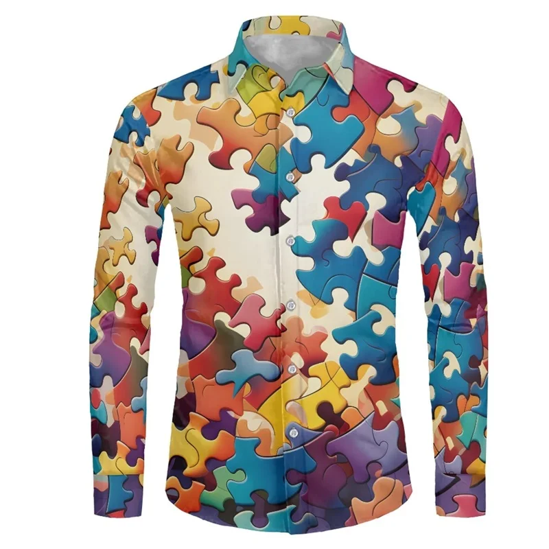 New 2024 Men's Long Sleeve Button-Down Shirt 3D Printed Floral Mushroom Cool Pattern Athleisure Fashion Comfortable Top Mens - Image 5